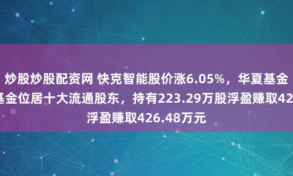炒股炒股配资网 快克智能股价涨6.05%,华夏基金旗下1只基金位居十大流通股东,持有223.29万股浮盈赚取426.48万元